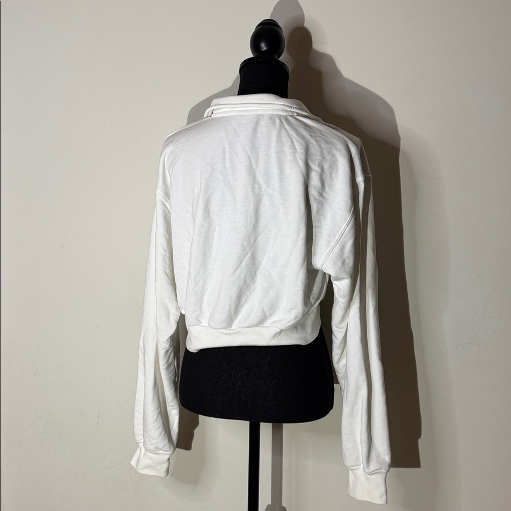 TNA Airy Fleece White Quarter Zip Pullover Sweatshirt Crop Top – Size M - Picture 4 of 5